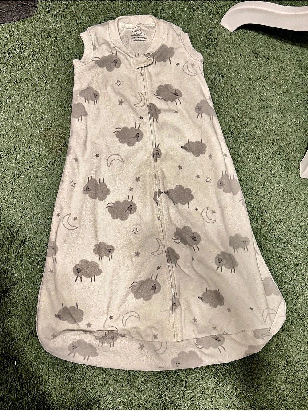 Carter's Fleece Sleep Bag Baby Sleep Sack Size 9-12M in Cream & Gray